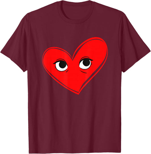 Cute Heart in Love and Children T-Shirt - T-Shirt | Maroon