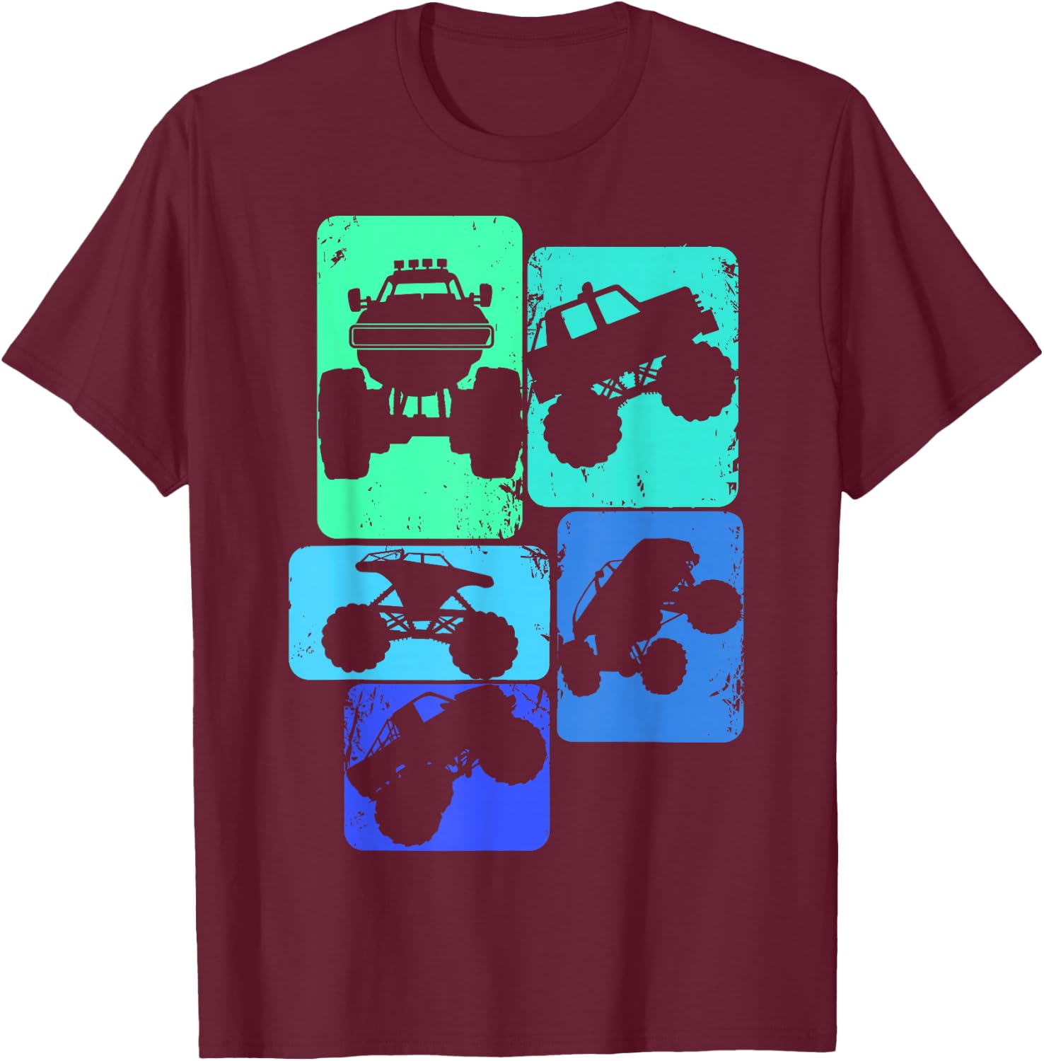 Monster Truck Boys Kids T-Shirt - T-Shirt | Maroon