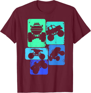 Monster Truck Boys Kids T-Shirt - T-Shirt | Maroon