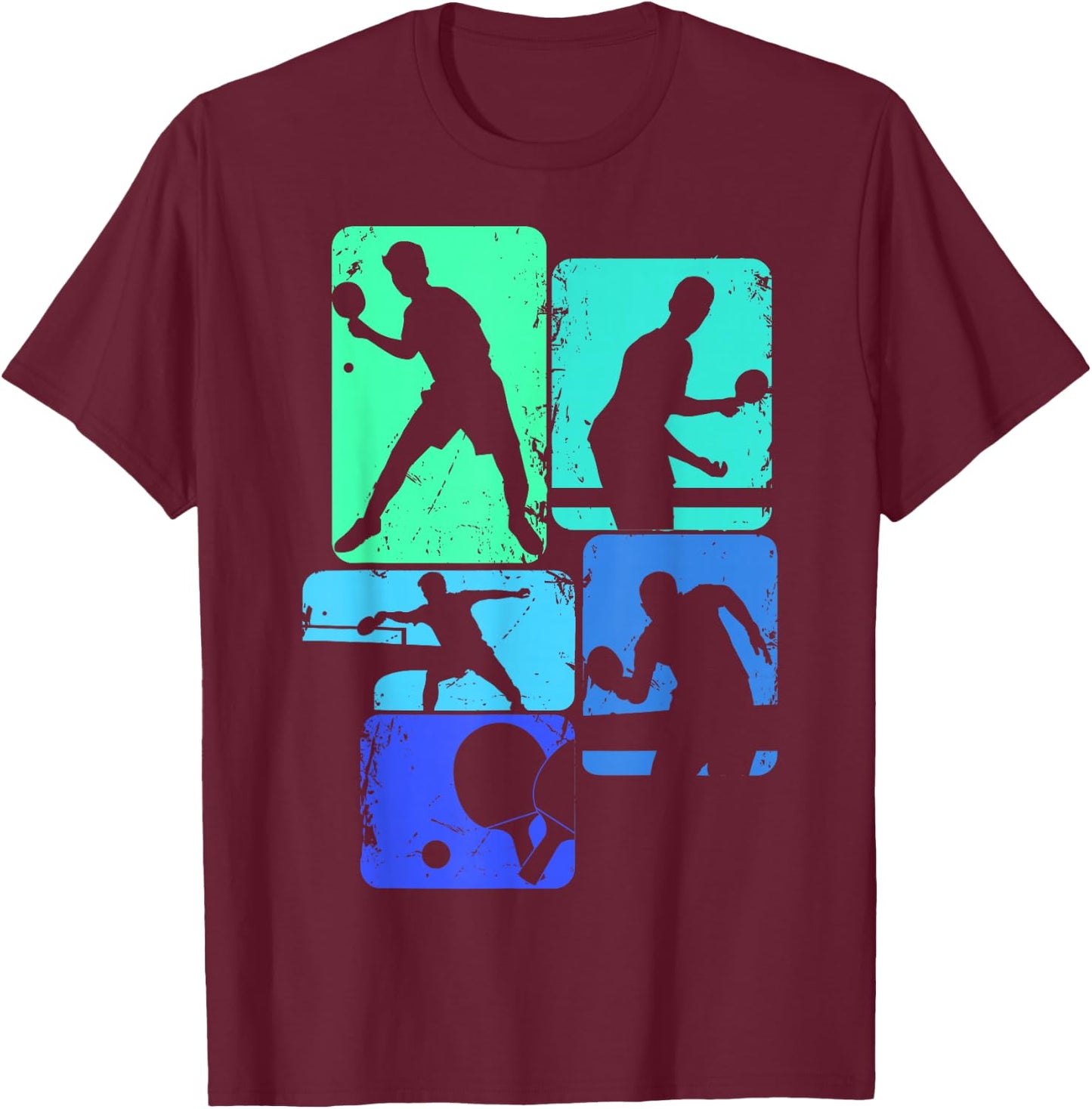 Table Tennis Ping Pong Youth Men Kids Boys T-Shirt - T-Shirt | Maroon