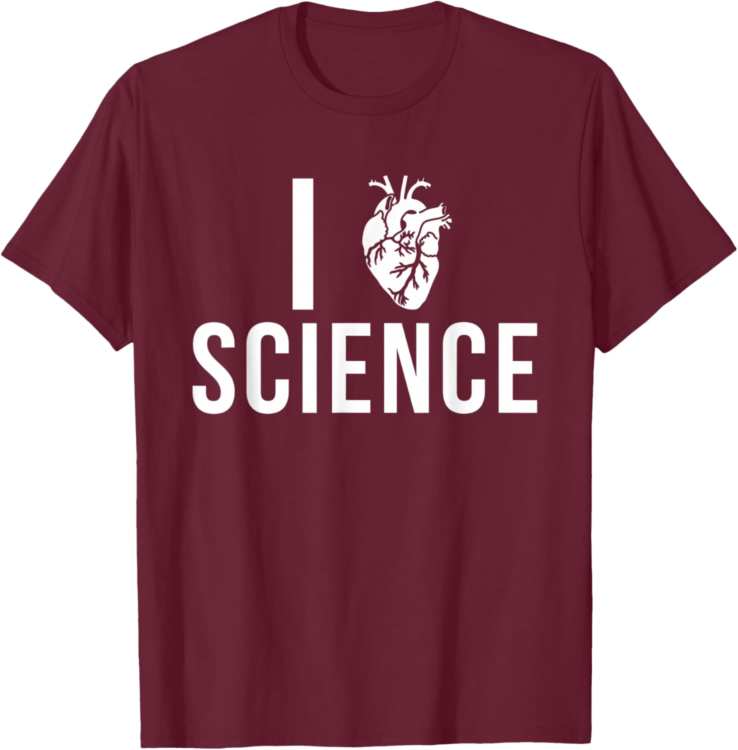I love Science funny heart T-Shirt - T-Shirt | Maroon