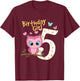5th Birthday Shirt For Girls Owl Birthday Girl 5 Years T-Shirt - T-Shirt | Maroon