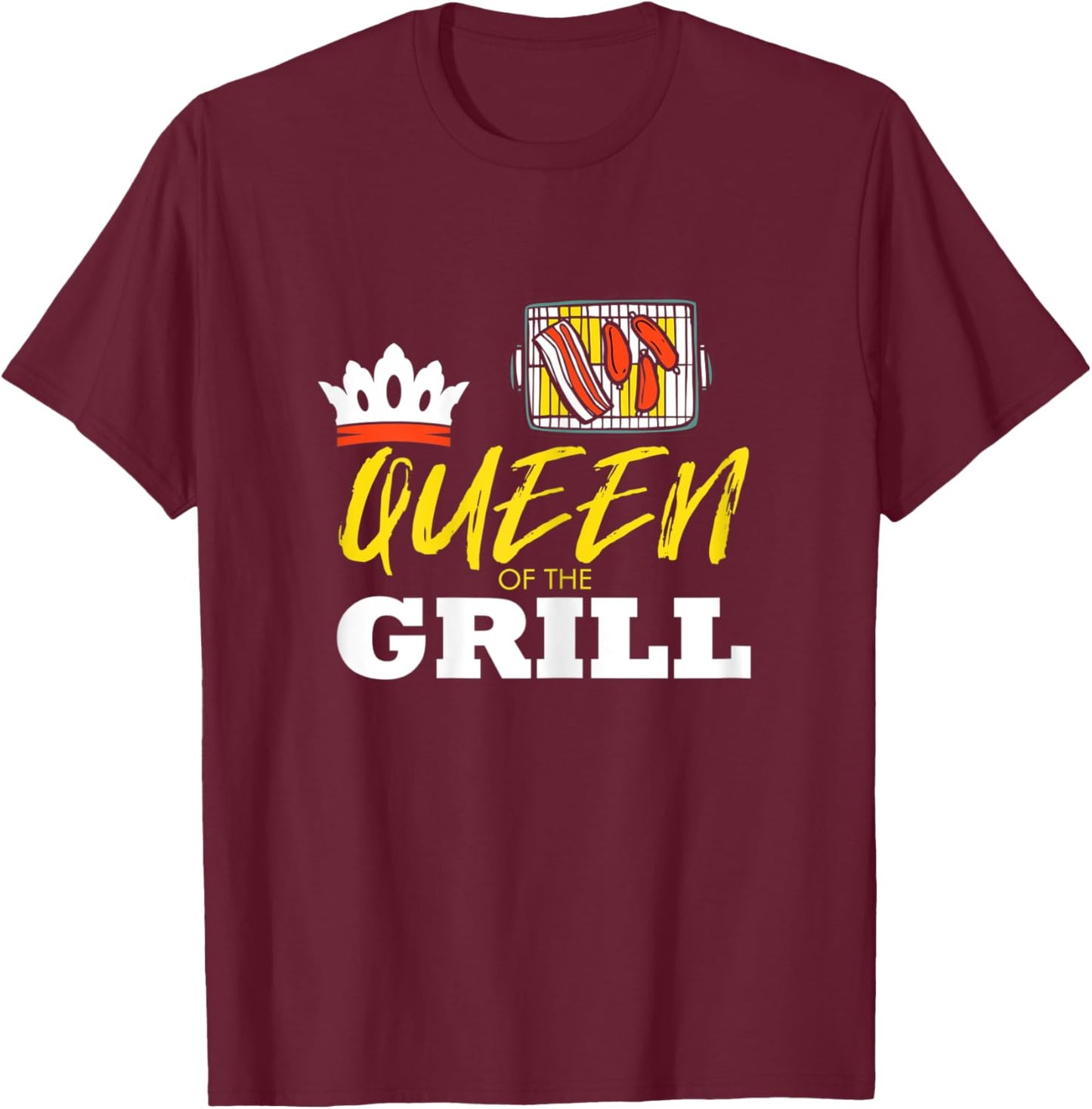 Queen Of The Grill Meat Smoker BBQ Grilling Pitmaster T-Shirt - T-Shirt | Maroon