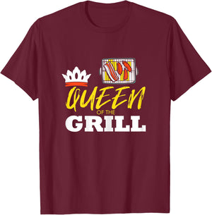 Queen Of The Grill Meat Smoker BBQ Grilling Pitmaster T-Shirt - T-Shirt | Maroon