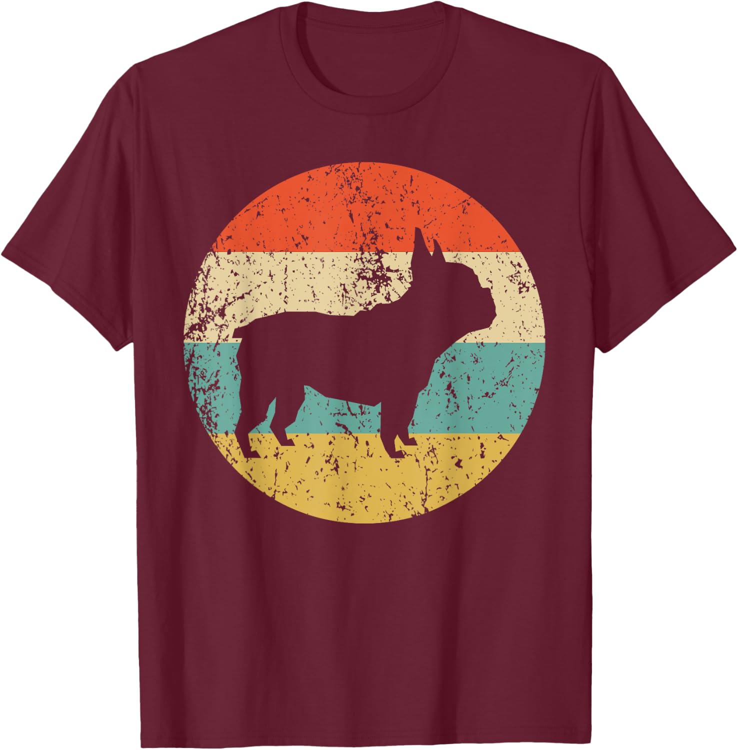 Vintage Retro Style French Bulldog Retro French Bulldog Dog T-Shirt - T-Shirt | Maroon