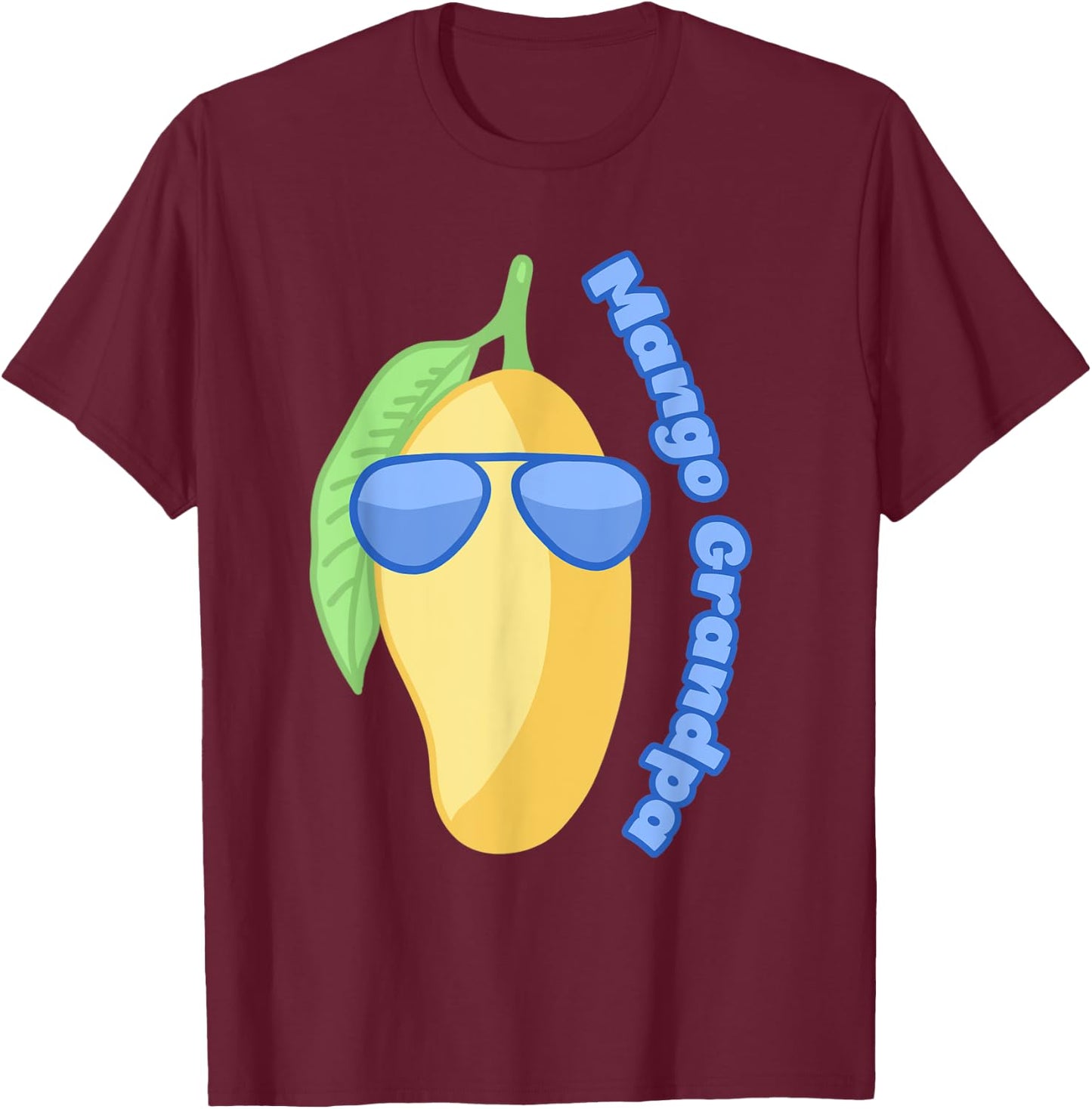 Mango Grandpa Family Fruit Art In Sunglasses For Summer T-Shirt - T-Shirt | Maroon