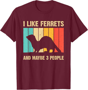 Funny Ferret Design Women Ferret Lover Introvert T-Shirt - T-Shirt | Maroon