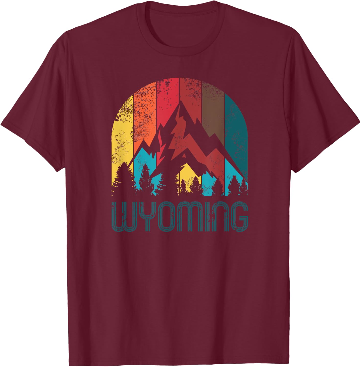 Retro Wyoming T Shirt Women and Kids T-Shirt - T-Shirt | Maroon