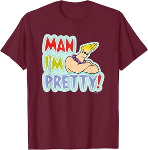 Johnny Bravo Man I'm Pretty! T-Shirt - T-Shirt | Maroon