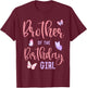 Brother of The Birthday Girl Butterfly Party Matching Family T-Shirt - T-Shirt | Maroon