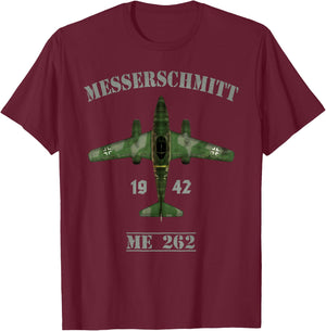 ME262 The World's First Jet Fighter T-Shirt - T-Shirt | Maroon