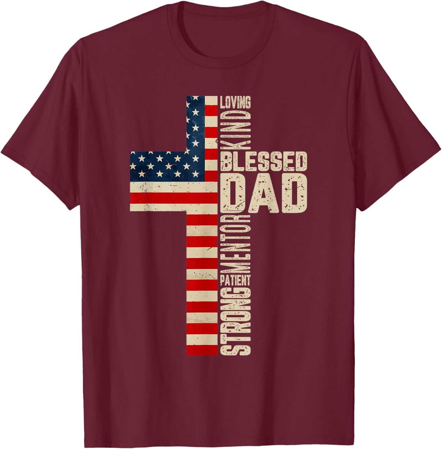Blessed Dad Husband Christian Father Day Gift from Daughter T-Shirt - T-Shirt | Maroon
