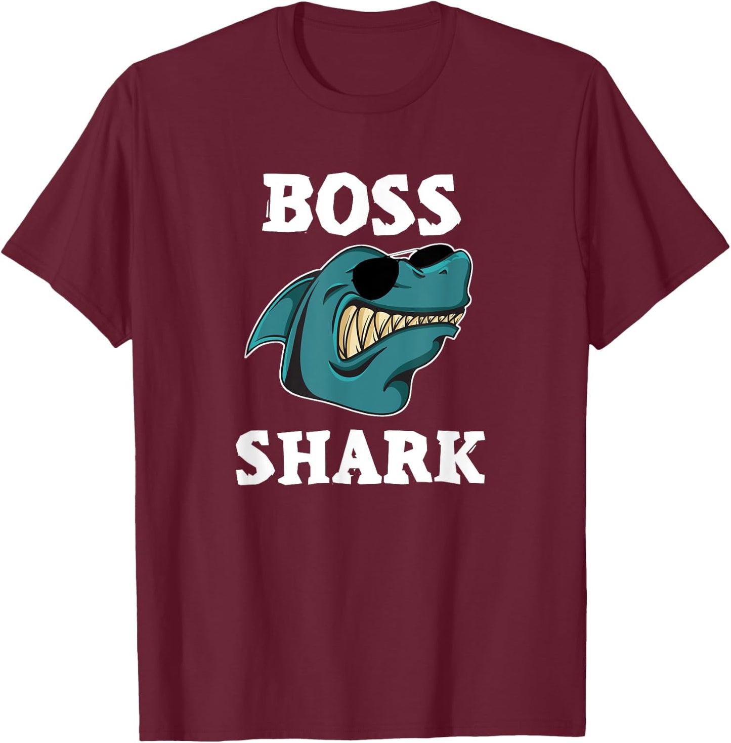 Boss Shark Doo Mommy Daddy Matching Family Bossy T-Shirt - T-Shirt | Maroon