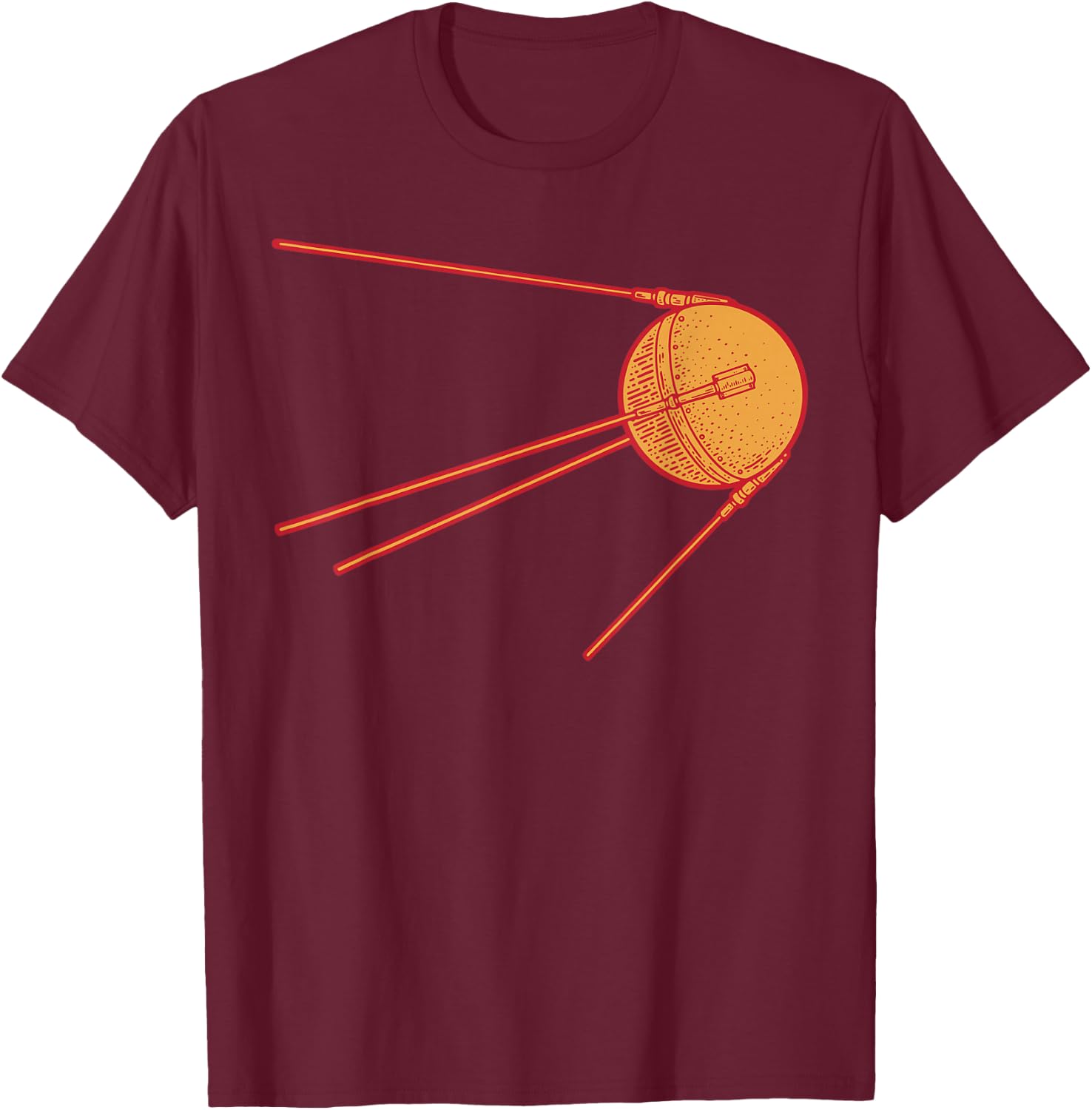 Sputnik Soviet Space Flight USSR Soviet Union T-Shirt - T-Shirt | Maroon