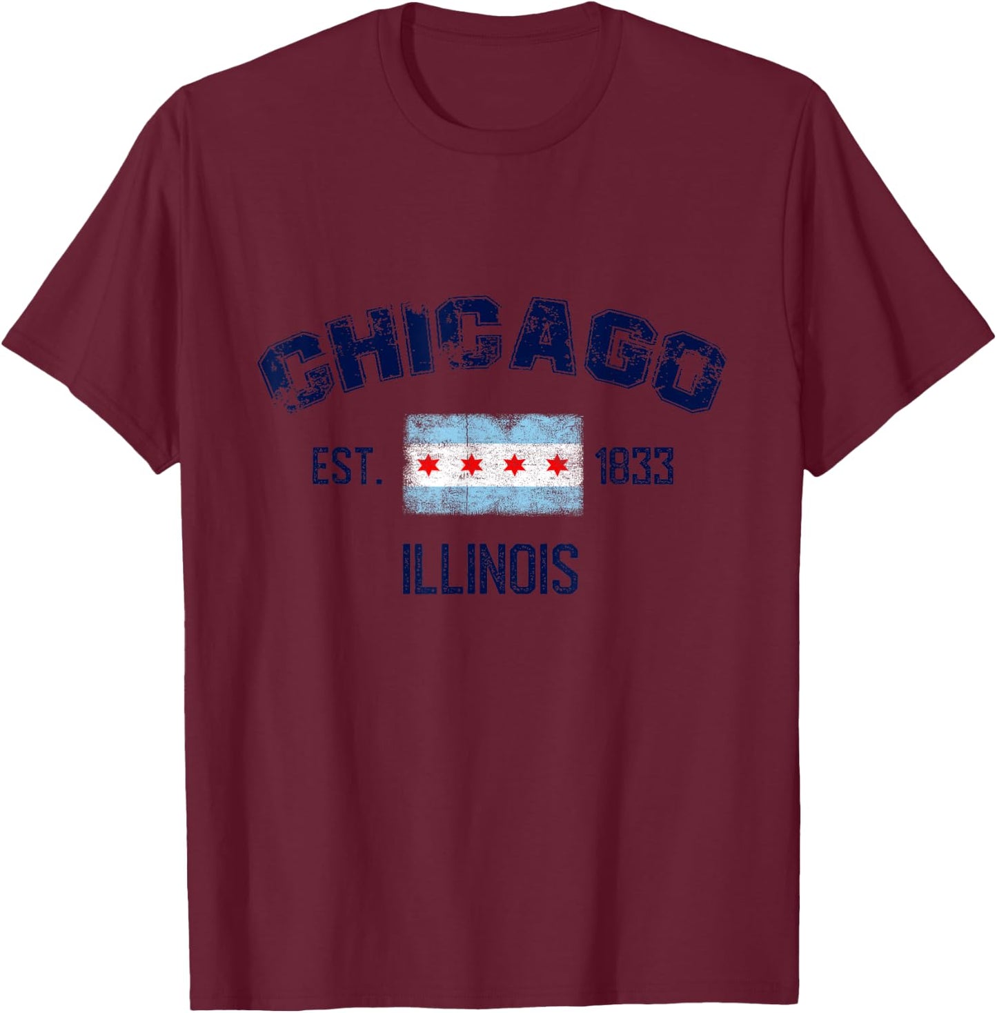 I Love Chicago, Chicago Graphic Design , Chicago City T-Shirt - T-Shirt | Maroon