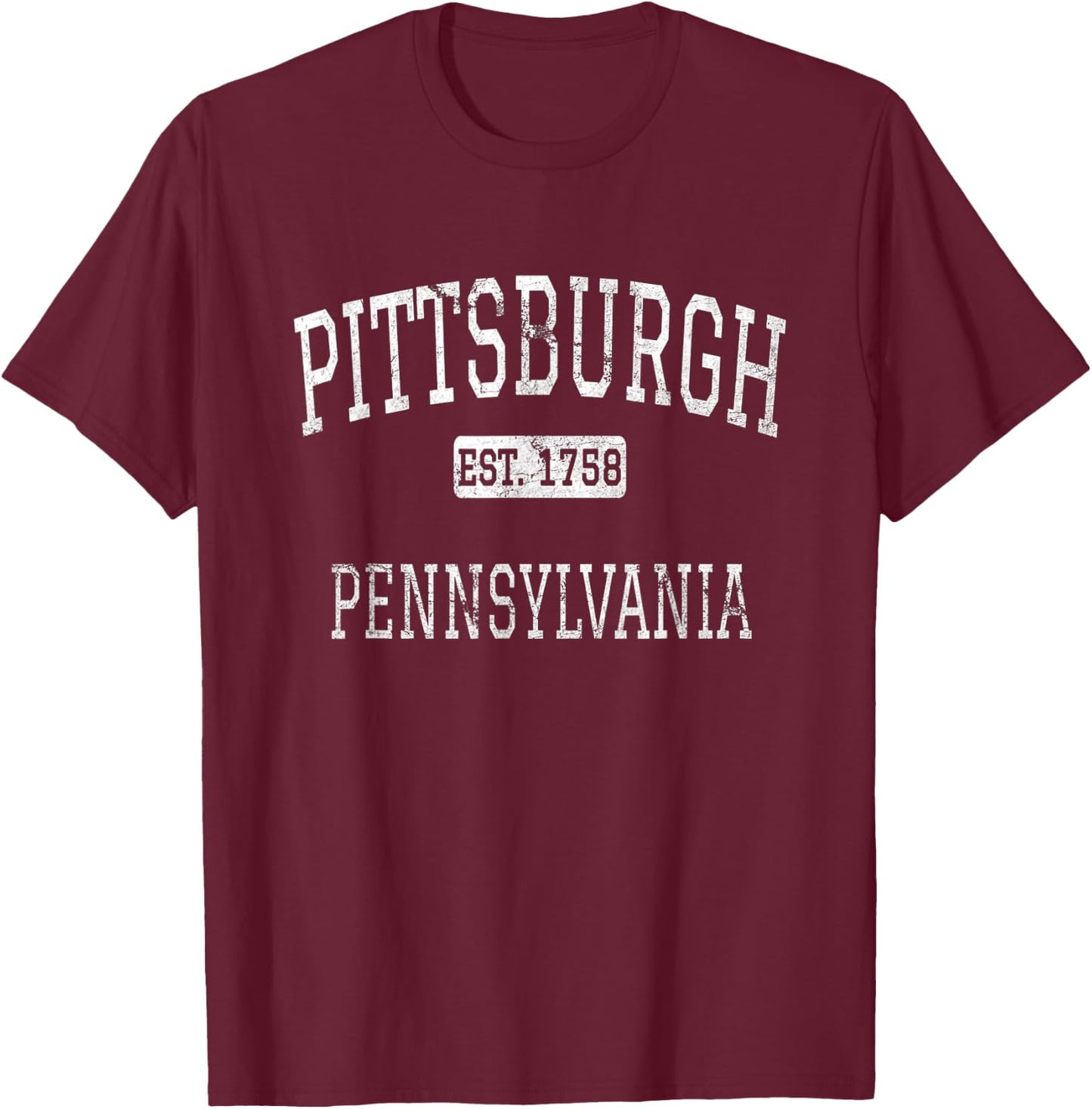 Pittsburgh Pennsylvania PA Vintage T-Shirt - T-Shirt | Maroon