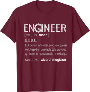 Engineer Definition Mechanical Profession Engineering Gifts T-Shirt - T-Shirt | Maroon