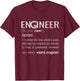 Engineer Definition Mechanical Profession Engineering Gifts T-Shirt - T-Shirt | Maroon