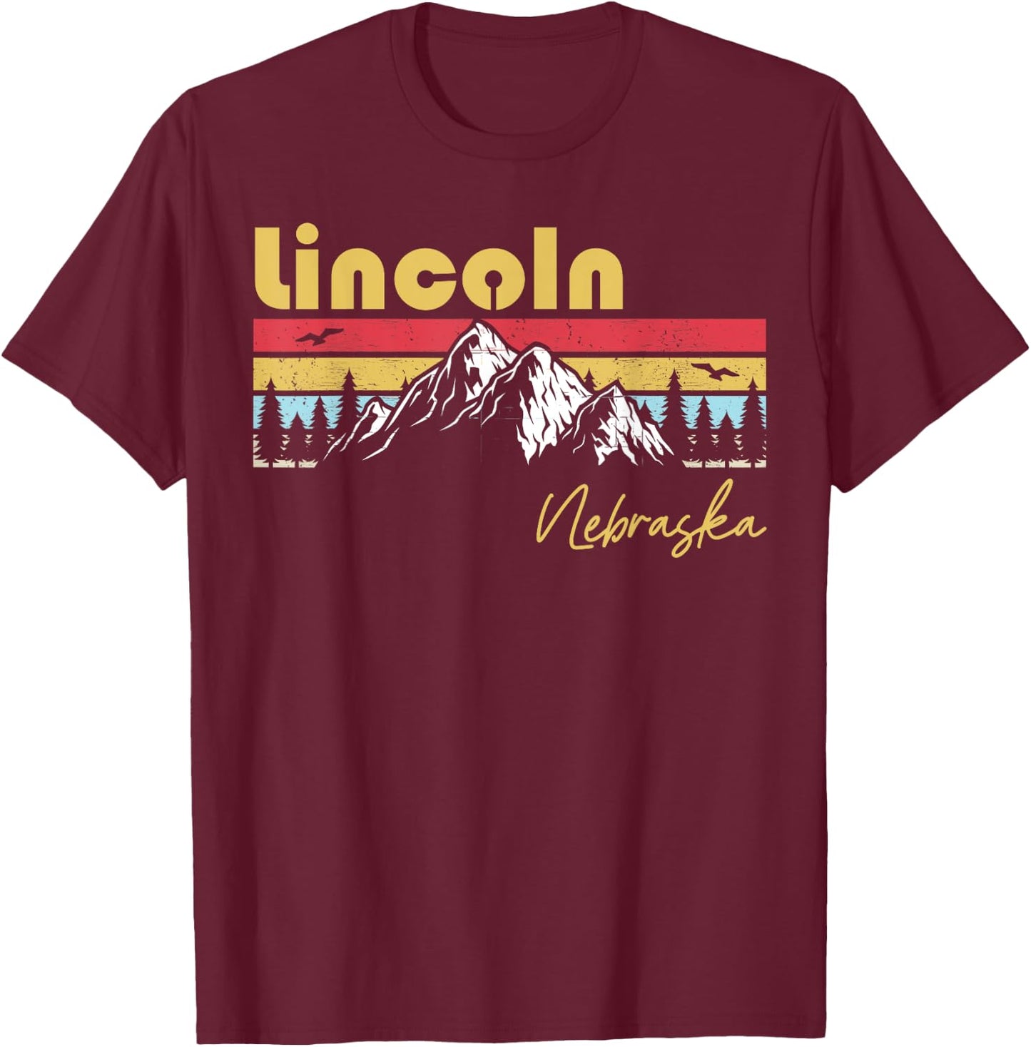 Lincoln Nebraska Roots Hometown Vintage Home State T-Shirt - T-Shirt | Maroon