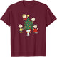 Peanuts Oh Christmas Tree - Blue, -Adults, Short Sleeve, Small T-Shirt - T-Shirt | Maroon