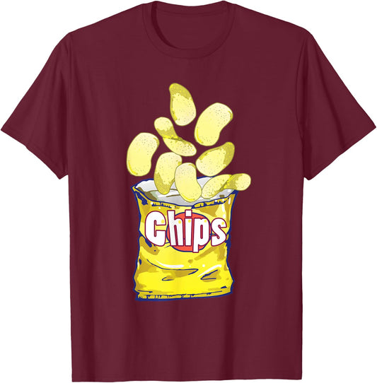 Game Day Potato Chips T-Shirt - T-Shirt | Maroon