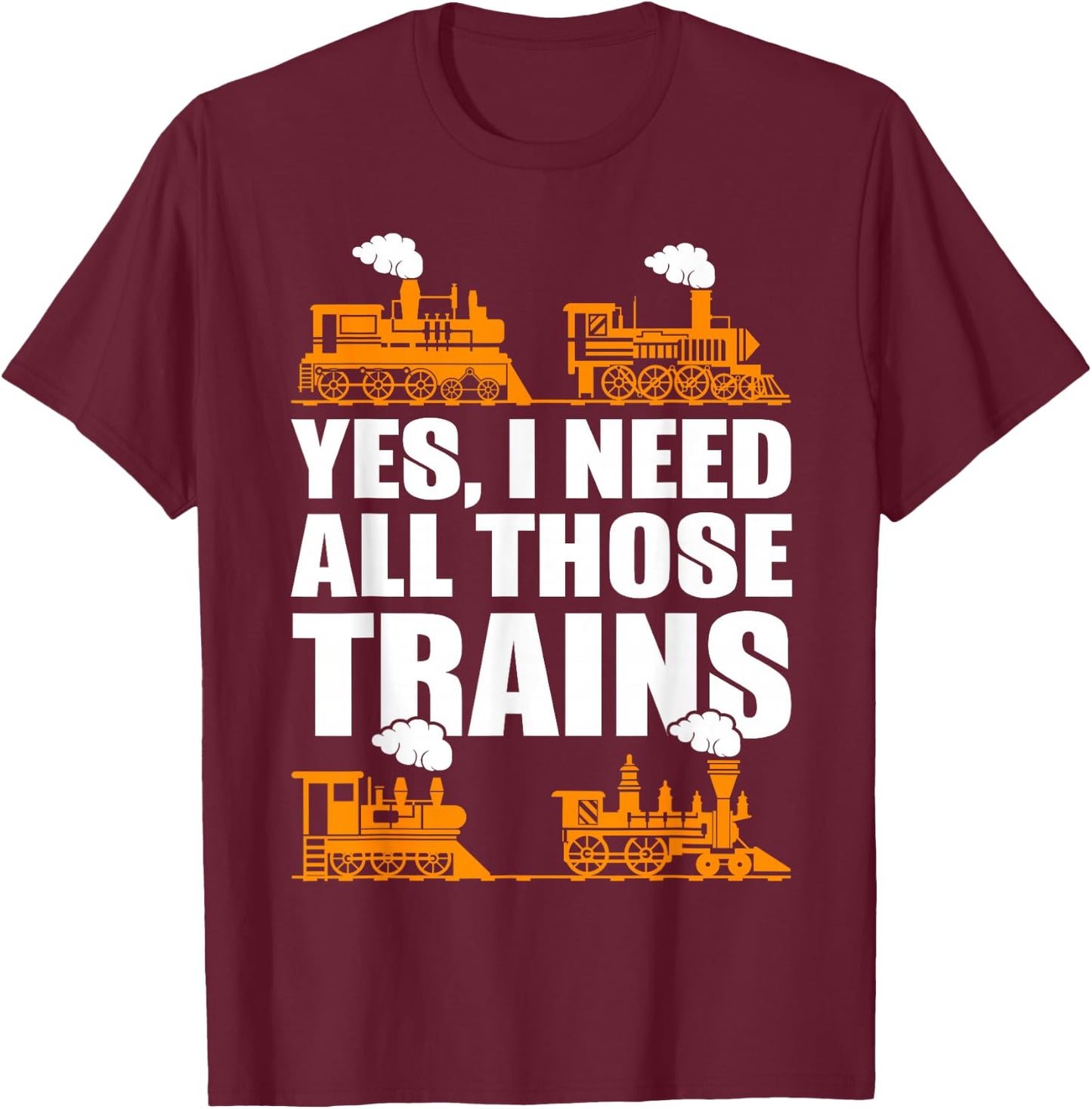Train Collector Funny Model Train Small T-Shirt - T-Shirt | Maroon