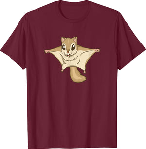 Kawaii Flying Squirrel T-Shirt - T-Shirt | Maroon