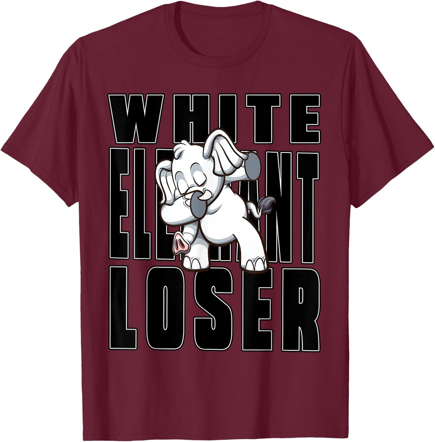 Gag Gift Funny White Elephant Gift Ideas Pacaderm Dab T-Shirt - T-Shirt | Maroon