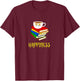 Coffee + Books = HAPPINESS T-Shirt - T-Shirt | Maroon
