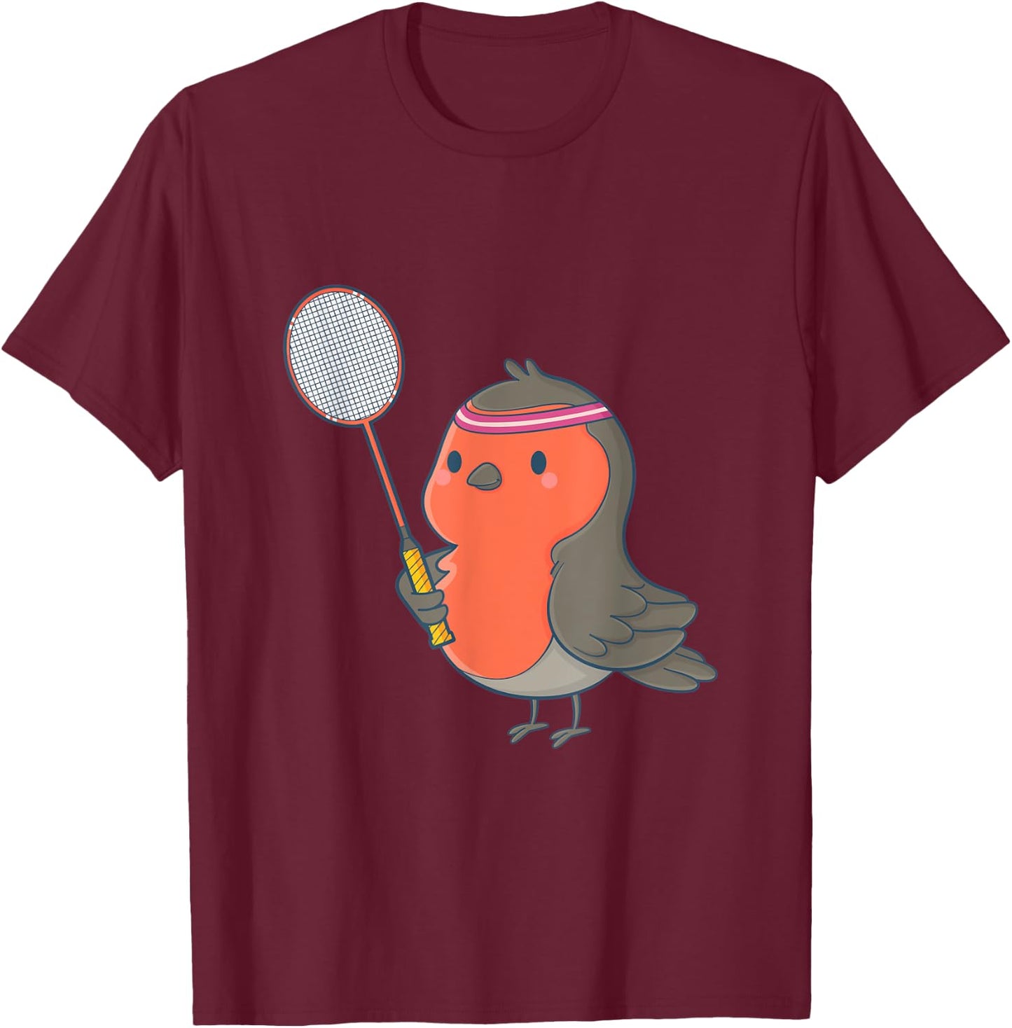 Badminton and shuttlecock player bird T-Shirt - T-Shirt | Maroon