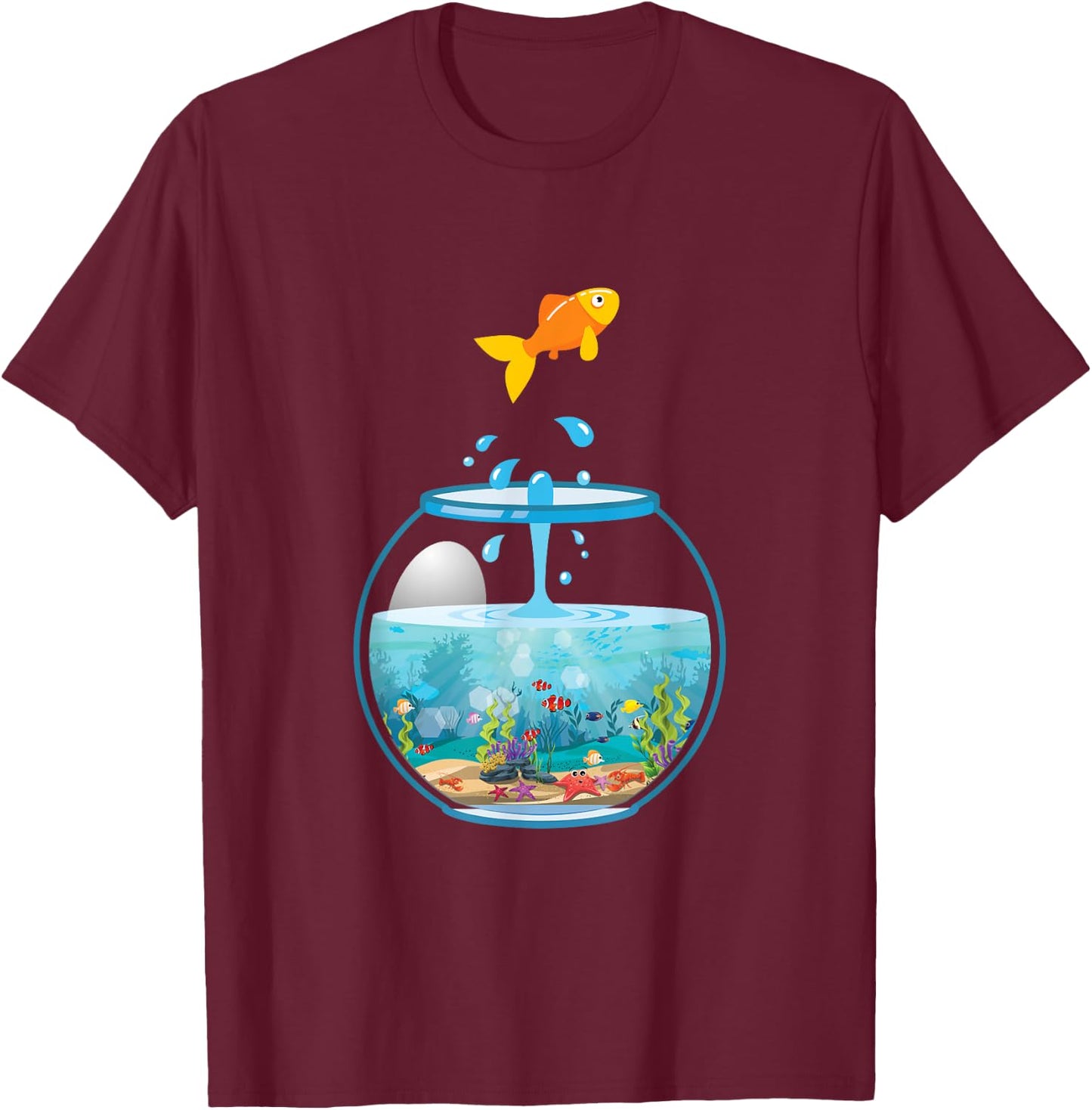 Cool Fishkeeper Aquarist Goldfish Fish Bowl T-Shirt - T-Shirt | Maroon
