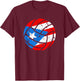 Puerto Rican Volleyball Proud Boricua Flag Puerto Rico T-Shirt - T-Shirt | Maroon