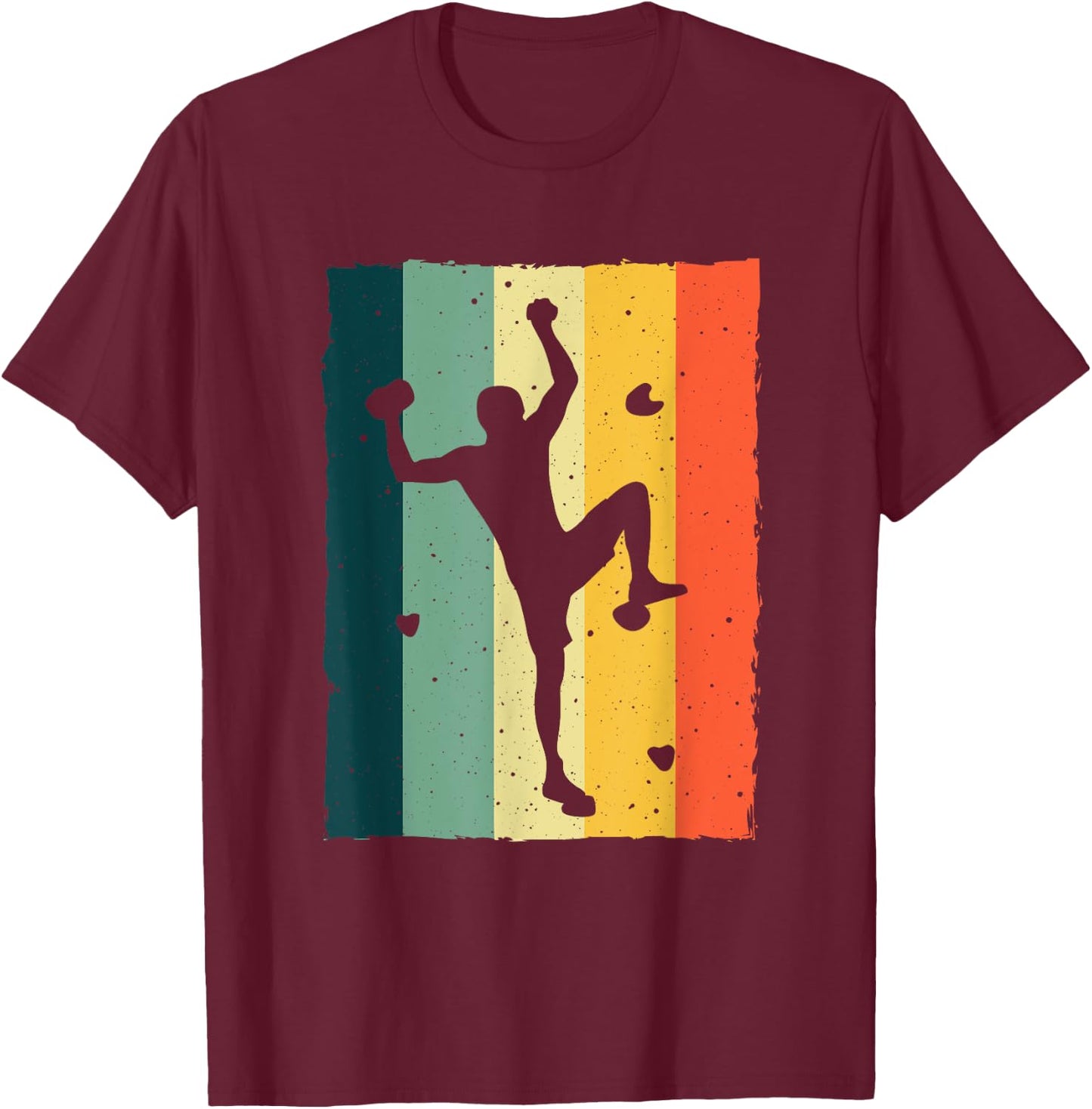 Vintage Bouldering Design Rock Climbing Women Kids T-Shirt - T-Shirt | Maroon
