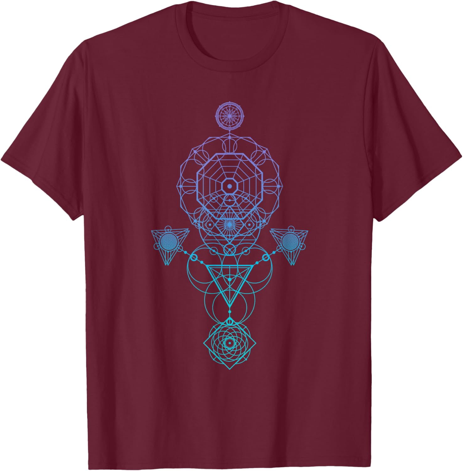 Starseed Activation Sacred Geometry T-Shirt - T-Shirt | Maroon