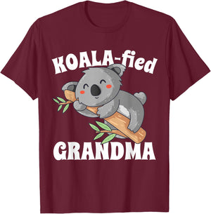 Koala Grandma Koalafied Cute Birth Announcement Grandma Gift T-Shirt - T-Shirt | Maroon