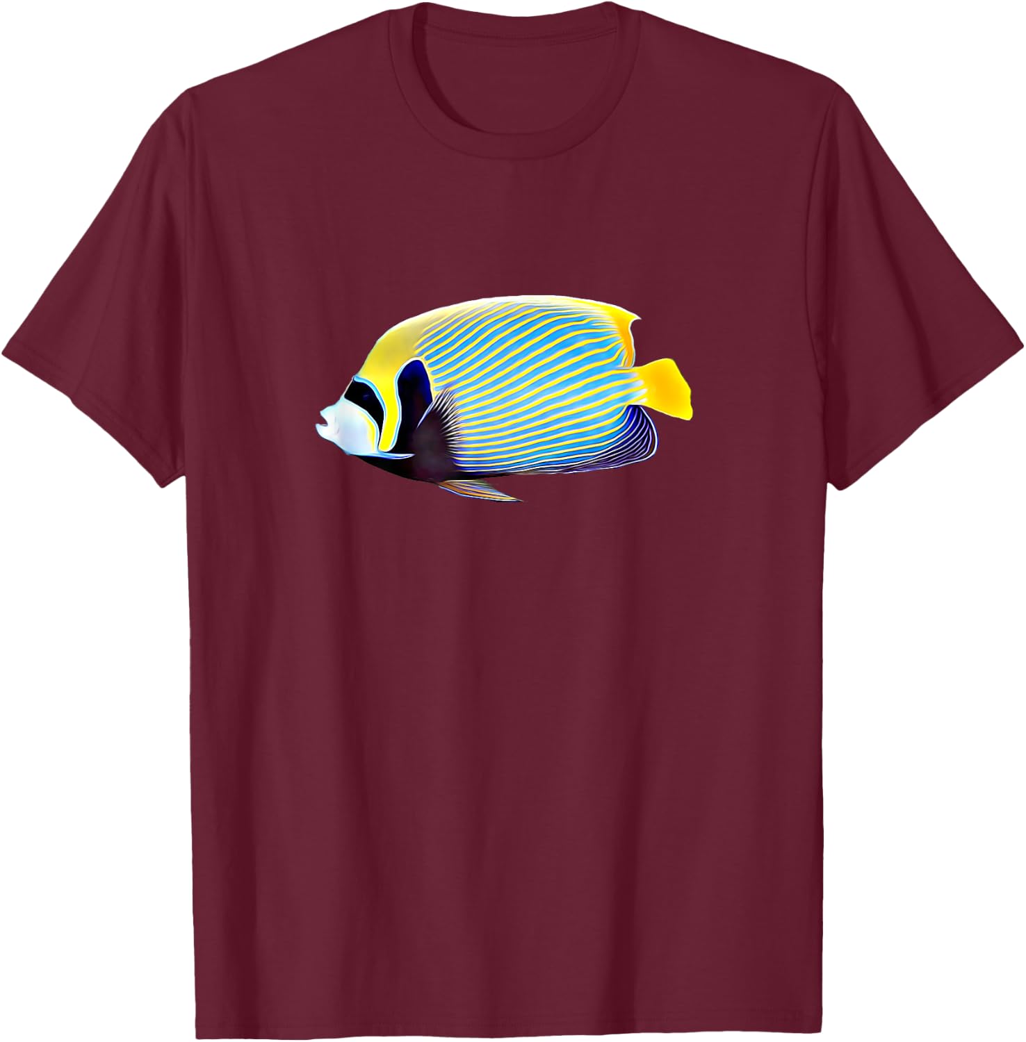 Emperor Angelfish Saltwater reef aquarium fish tank shirt T-Shirt - T-Shirt | Maroon