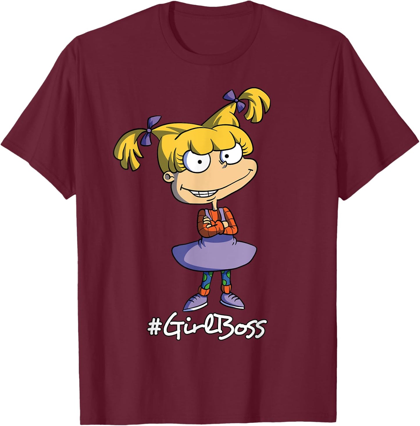 Mademark x Rugrats - Angelica Pickles Girl Boss Rugrats T-Shirt - T-Shirt | Maroon