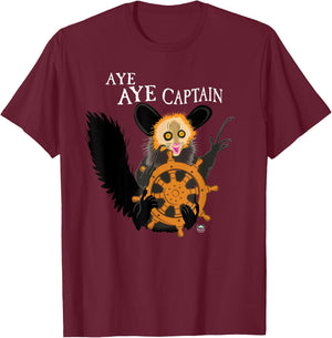 Aye Aye Captain Captain T-Shirt - T-Shirt | Maroon