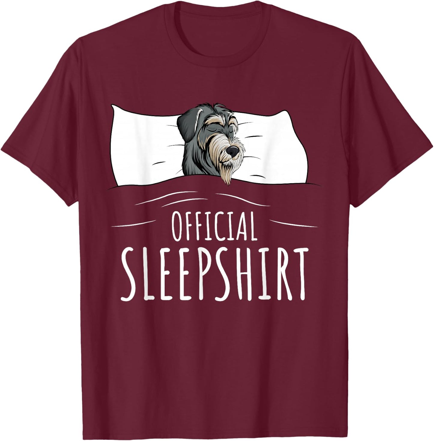 Miniature Schnauzer Pajama Official Sleepshirt T-Shirt - T-Shirt | Maroon