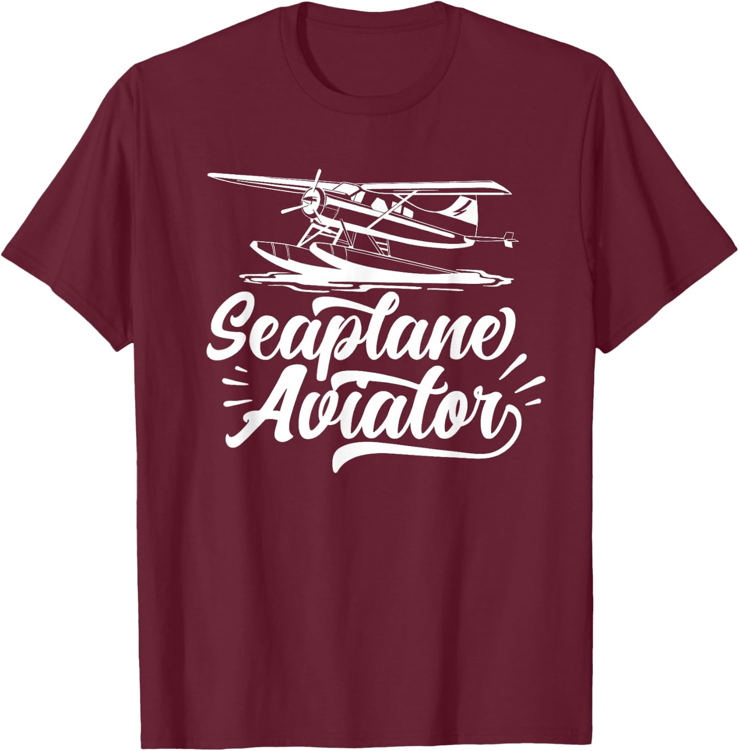 Seaplane Aviator Pilot Crew Water Land T-Shirt - T-Shirt | Maroon