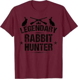 Funny Rabbit Hunting Gift Cute Proud Legendary Rabbit Hunter T-Shirt - T-Shirt | Maroon