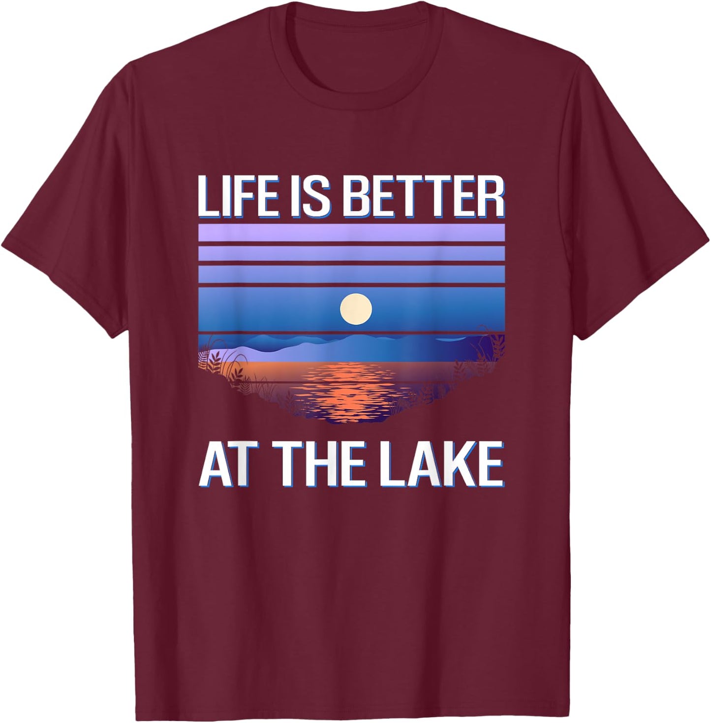 Life is better at the lake - Lake life boat T-Shirt - T-Shirt | Maroon