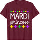 Toddler Mardi Gras for Girls Mardi Princess T-Shirt - T-Shirt | Maroon