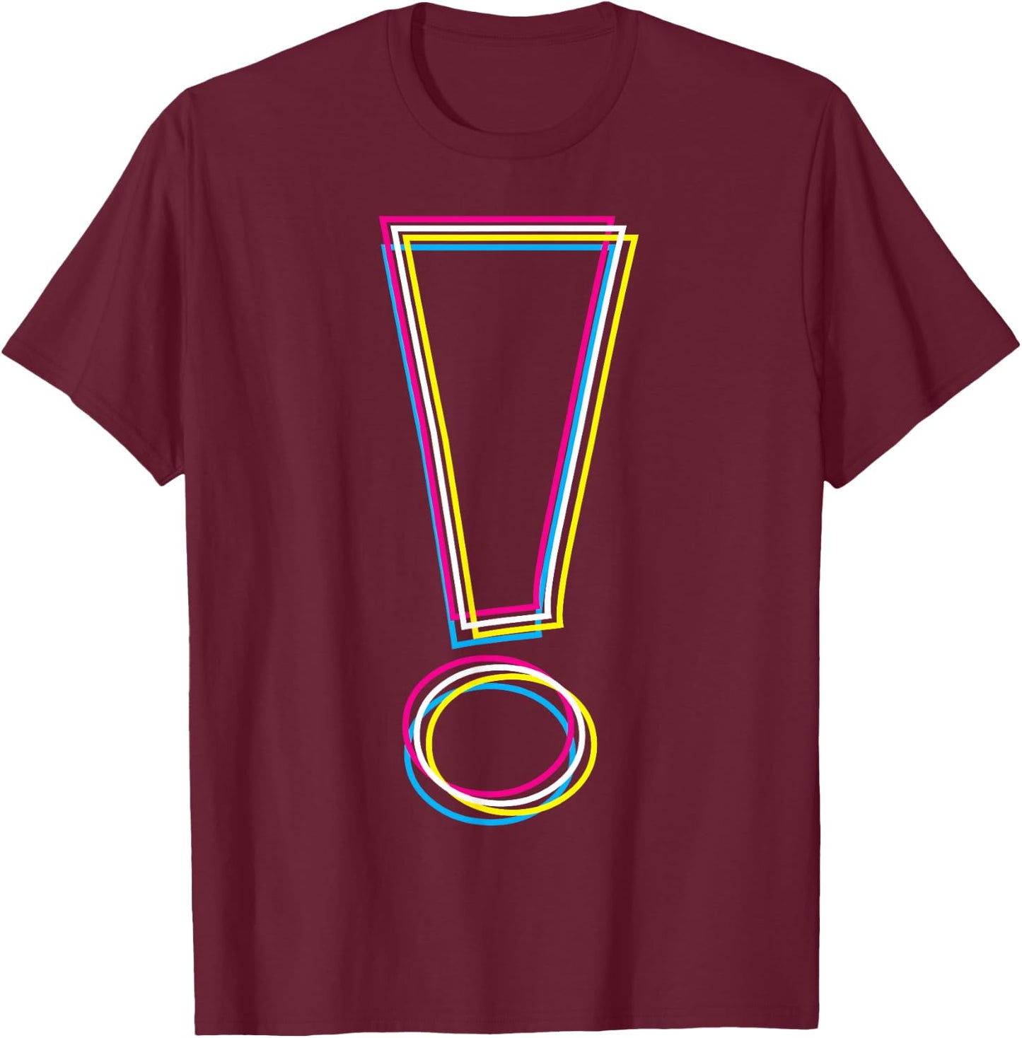 CMYK(W) Graphic Exclamation Point T-Shirt - T-Shirt | Maroon