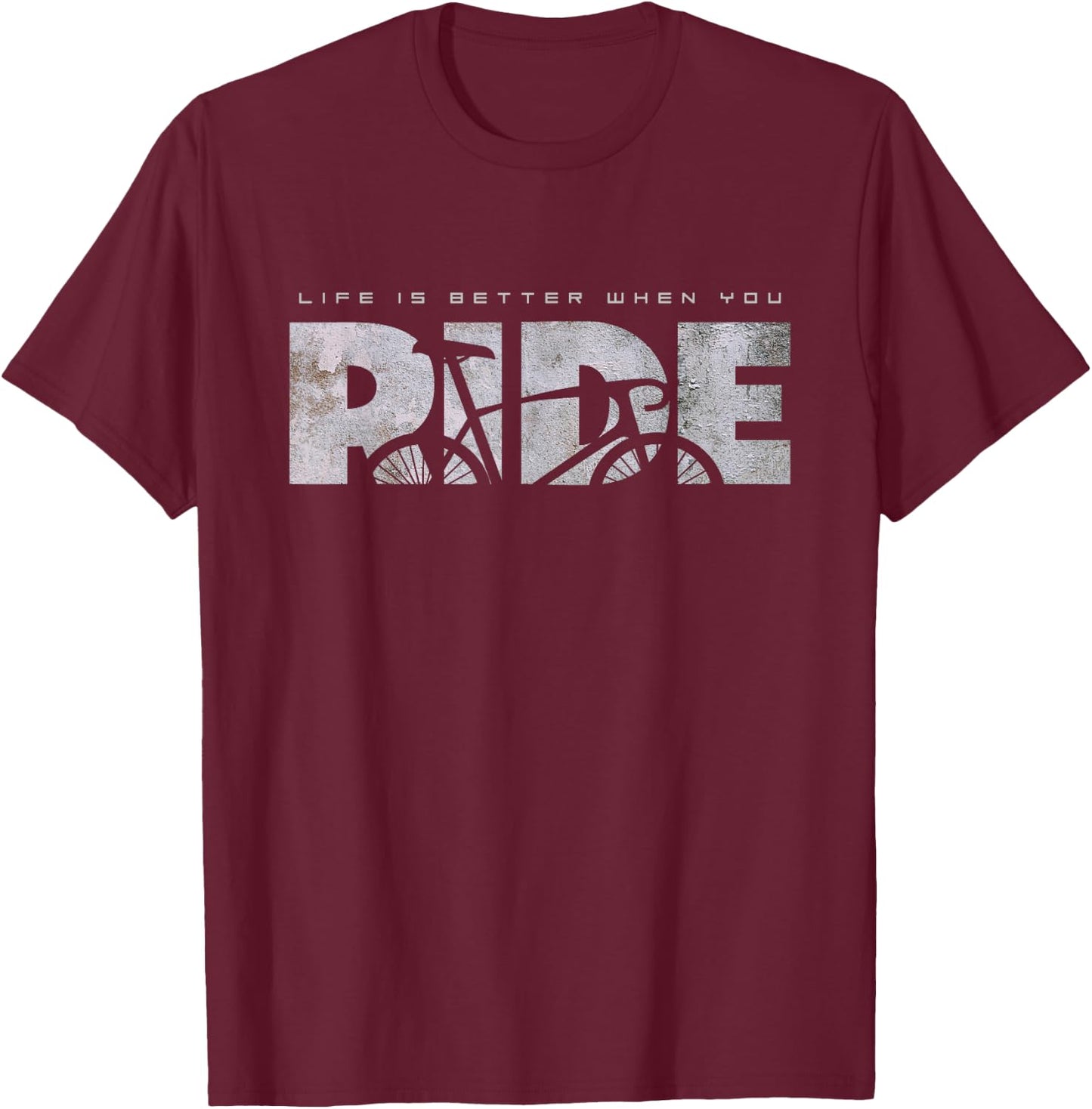 Road Biking Bicycle Cycling T-Shirt - T-Shirt | Maroon