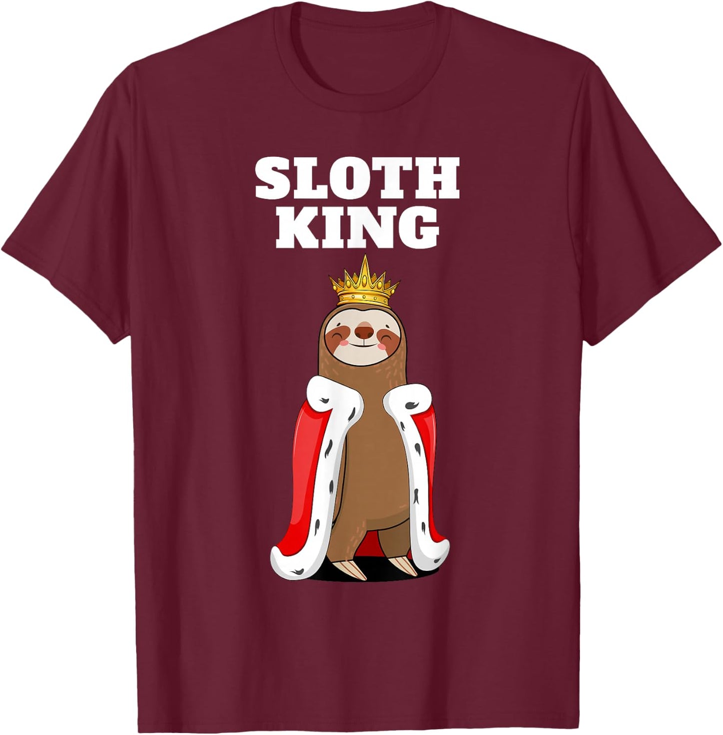 Sloth King | Boys Sloth | Sloth T-Shirt - T-Shirt | Maroon