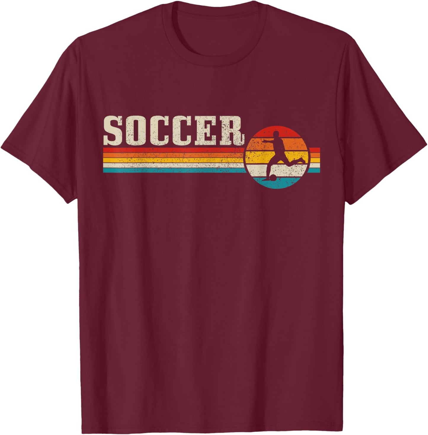 Vintage Soccer Player Sport Retro Men Boys Football T-Shirt - T-Shirt | Maroon