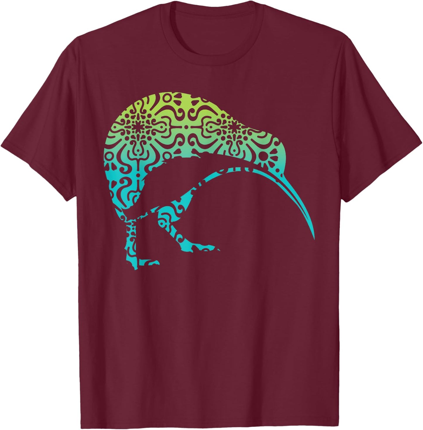 Maori Kiwi Tribal Aboriginal New Zealand Bird Art Birds T-Shirt - T-Shirt | Maroon