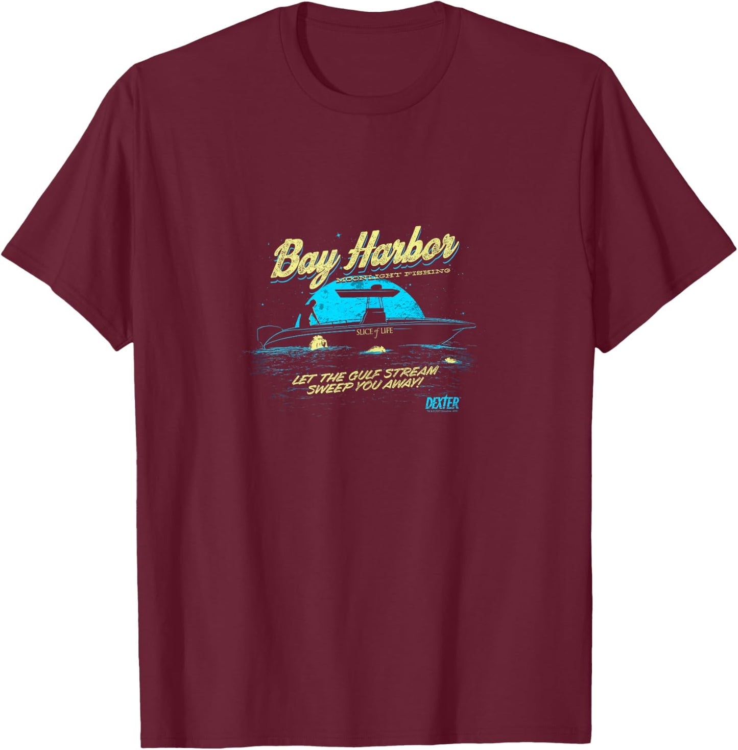 Dexter Moonlight Fishing T-Shirt - T-Shirt | Maroon