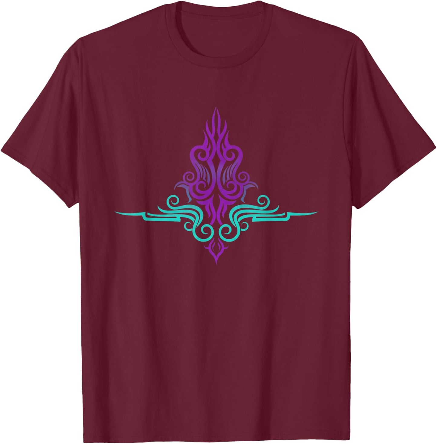 Car Pinstripe Tribal Ornament Pinstripe Graphics T-Shirt - T-Shirt | Maroon